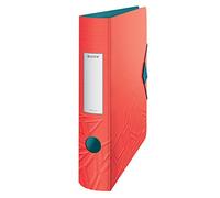 Leitz Classeur à Levier Active A4 180°, Rouge, Dos Arrondi 65mm, Fermeture Élastique, Polyfoam Léger, Urban Chic, 11 170 020