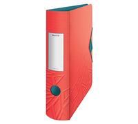 Leitz Classeur à Levier Active A4 180°, Rouge, Dos Arrondi 82mm, Fermeture Élastique, Polyfoam Léger, Urban Chic, 11160020