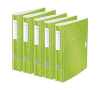 Leitz, Classeur à Levier Active A4, En PP, Dos 65 mm, Capacité 350 Feuilles, Mécanisme unique 180°, Fermeture Élastique, Pochettes Intérieures, Classeur Bureau École Maison, Blanc WOW, 11070001