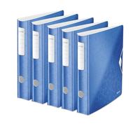 Leitz, Classeur à Levier Active A4, En PP, Dos 65 mm, Capacité 350 Feuilles, Mécanisme unique 180°, Fermeture Élastique, Pochettes Intérieures, Classeur Bureau École Maison, Blanc WOW, 11070001