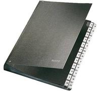 Leitz Classeur à soufflet 5824-00-95 5824 carton dur noir DIN A4 Nombre de compartiments: 24 A-Z