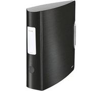 Leitz classeur active style, 180 degrs, 80 mm, satin noir format a4, dos arrondi, en pp, surface brosse, intrieur argent, av Noir G