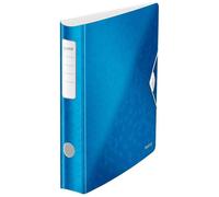 Leitz Classeur Active WOW 1107-00-36 – A4 – Dos 65 mm – 2 étriers – Bleu métal