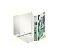 Leitz Classeur à anneaux A4 42850001 – Polypropylène, 4 anneaux en D, 50 mm, 300 feuilles, Blanc