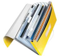 Leitz – Classeur ménager Trieur à soufflets 6 compartiments A4 250 feuilles Élastique Jaune WOW