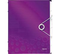 LEITZ Classeur WOW, DIN A4, PP, 6 compartiments, violet