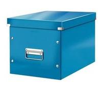 Leitz, Boîte de rangement Click & Store, Format cube L (36 x 32 x 31 cm), pour l'organisation des objets de la maison et du bureau, Montage bouton pression, En carton recyclé à 80%, Bleu, 61080036