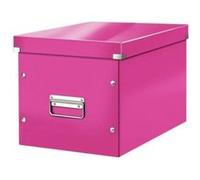 Leitz Boîte de rangement carton Click & Store Wow Cube Format L 36 x 32 x 31 cm Bouton-pression Rose