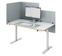 Leitz Cloison de Bureau réglable en Hauteur, antibruit 80x70cm | Écran de confidentialité 75% PET recyclé, pince jusqu'à 35mm, modulaire, épinglable, open space et télétravail