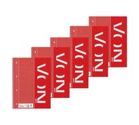 Leitz Collegeblock 45740001 Lot de 5 bloc-notes A4 quadrillés avec marge à gauche 160 pages 80 feuilles Idéal pour les étudiants et les étudiants