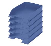 LEITZ - Corbeille à Courrier A4, 100% Recyclable, Compensé en CO2 & Certifié Blue Angel, Gamme Recycle, coloris Bleu, 52275030