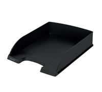LEITZ - Corbeille à Courrier A4, 100% Recyclable, Compensé en CO2 & Certifié Blue Angel, Gamme Recycle, coloris Noir, 52275095