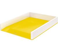 Leitz Corbeille à Courrier A4, Blanc/Jaune, WOW, 53611016