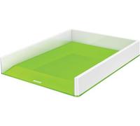 Leitz Wow 53611054 Lot de 4 corbeilles à courrier au format A4 Bicolore Blanc/vert