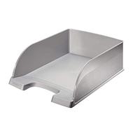 Leitz Corbeille à courrier Plus Jumbo A4 en polystyrène argenté – 52330084
