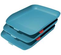 Leitz Corbeille à Courrier A4, Lot de 3, Cosy, Bleu, 53582061