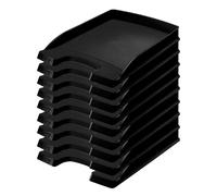Leitz, Corbeille à courrier Leitz Plus Slim, Noir, Lot de 10, 52370095