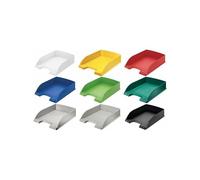 Leitz, Corbeille à courrier Plus, Polystyrène, 100% recyclable, A4, 600 feuilles, Vert clair, lot de 5, 52270250