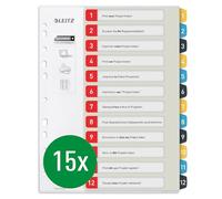 Leitz Cosy Series 12480000 Lot de 15 intercalaires inscriptibles de 1 à 12 pièces Format A4 Multicolore