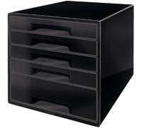 Leitz Bloc de classement WOW CUBE – 5 tiroirs – Noir/Gris