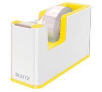 Leitz Dévidoir, Base Lourde avec Ruban Adhésif, WOW, Blanc Perlé/Jaune