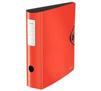 Leitz Dossier de qualité 180° Active Solid, A4, rouge, dos arrondi d'environ 8,2 cm de large, fermeture élastique, en polyfoam robuste, 10471020, 1 pièce