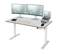 Leitz Ergo Bureau Assis Debout Électrique Réglable en Hauteur 140x80cm | Réglable 72-118cm, moteur <50dB, 60kg, mémoires, USB-C/USB-A, ergonomique télétravail, deux écrans
