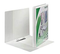 Leitz Esselte Classeur à anneaux avec pochettes, A4, en polypropylène blanc | Pochettes anti-copie pour présenter les documents, classeur à anneaux Leitz 42770001 blanc.