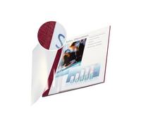 Leitz Chemise à relier impressBind A4 3,5 mm bordeaux couverture souple translucide 35 feuilles