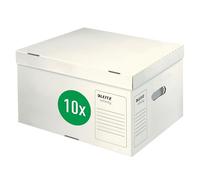 Leitz Infinity 61040000 Lot de 20 conteneurs d'archives Taille L pour boîte d'archivage A4 5 x 80 mm/4 x 100 mm Boîte de transport avec couvercle sur le dessus Emballage carton pliable Carton ondulé