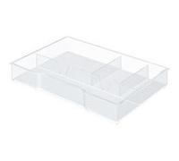 Leitz Organiseur de tiroir WOW CUBE 52150002 – Transparent, 4 compartiments, 245 x 33 x 165 mm