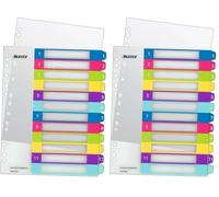 Leitz Intercalaires 1-12, Imprimable sur PC, A4, Extra-Large, Plastique Ultra-Résistant, Multicolore, WOW, 12440000 (Lot de 2)