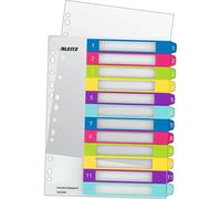 Leitz Intercalaires 1-12, Imprimable sur PC, A4, Extra-Large, Plastique Ultra-Résistant, Multicolore, WOW, 12440000