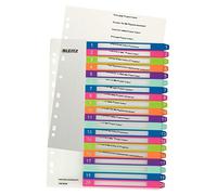 Leitz Intercalaires 1-20, Imprimable sur PC, A4, Extra-Large, Plastique Ultra-Résistant, Multicolore, WOW, 12450000