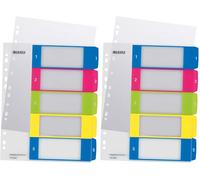 Leitz Intercalaires 1-5, Imprimable sur PC, A4, Extra-Large, Plastique Ultra-Résistant, Multicolore, WOW, 12410000 (Lot de 2)