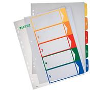 Leitz Intercalaires 1-5 – A4 imprimables, plastique ultra-résistant, blanc/multicolore