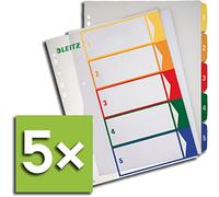 Leitz Intercalaires 1291 pour PC - Format A4 - Coloré/transparent - 1-5