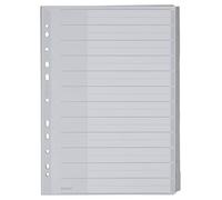 Leitz Intercalaires A4 12 Touches Vierges, Système d'Onglets Interchangeables, Gris, Extra-Large/Haut, Plastique Ultra-Résistant, 12730000
