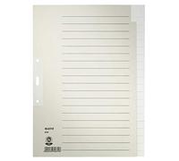 Leitz Intercalaires A4 20 Touches Vierges, Gris, Onglets et Perforations Renforcés, Papier 100% Recy ertifié Ange Bleu, 60960085