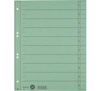 LEITZ Intercalaires, A4 extra-large, carton manila 230g-qm, vert teinté dans la masse, onglets vierges peuvent être s dans différentes (1658-00-55)