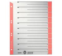 Leitz Intercalaires A4, Lot de 25, Extra-Large, Gris avec Bande Perforée et Onglets Rouges, 100% Recyclé, Onglets Prédécoupés, 16523025