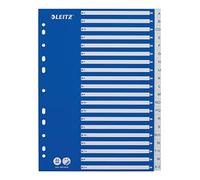 Leitz Intercalaires A4 Touches A-Z, Bleu & Blanc, Onglets Renforcés en Plastique Résistant avec Table des Matières, 12536001