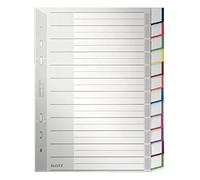 Leitz Intercalaires A5 12 Touches Vierges, Système d'Onglets Interchangeables, Gris, Plastique Ultra-Résistant, 12750000