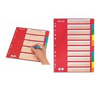 Intercalaires en carton, blanc, A4, 10 touches,