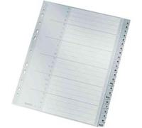 Leitz Intercalaires A4 Touches A‑Z Extra‑large Gris, onglets renforcés, table des matières