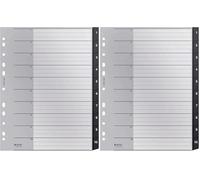 Leitz Intercalaires, Onglets 1-10, A4, Extra-Large, Plastique 90% Recy ologique, Qualité Premium, Recycle, Noir, 12080000 (Lot de 2)