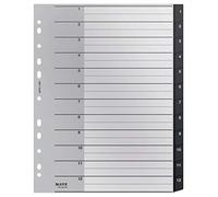 Leitz Intercalaires A4 onglets 1-12 Extra-Large Noir 90% plastique recyclé Qualité Premium 12090000