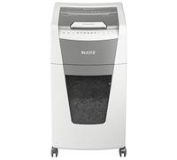 Leitz IQ Autofeed 80162000 Destructeur de documents CH micro-coupe P5 300 feuilles, poubelle de 60 l, avec prise d'alimentation suisse, blanc