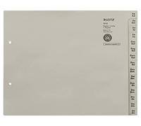 Leitz Jeu d'Intercalaires Répertoire A-Z, Utilisation avec 12 Classeurs, Mi-Hauteur, Extra-Large, Papier 100% Recy ertifié Ange Bleu, Gris, 13120085