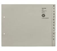 Leitz Jeu d'Intercalaires Répertoire A-Z, Utilisation avec 36 Classeurs, Mi-Hauteur, Extra-Large, Papier 100% Recyclé, Certifié Ange Bleu, Gris, 13360085
